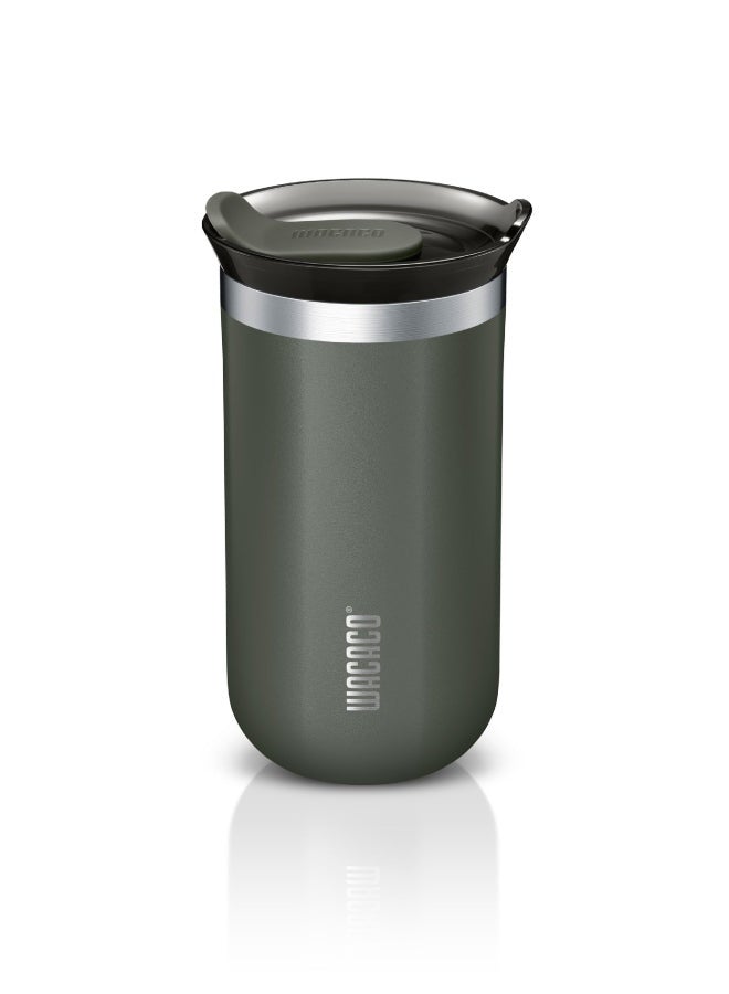 Octaroma LUNGO Vacuum Insulated Mug (300ml) - Double Wall Stainless Steel Coffee Travel Tumbler w/ Leakproof Drinking Lid, Reusable, Washable, BPA-Free, Hot & Cold - Dim Grey Dim grey