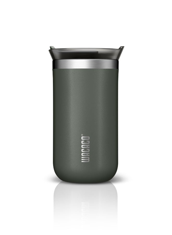 Octaroma LUNGO Vacuum Insulated Mug (300ml) - Double Wall Stainless Steel Coffee Travel Tumbler w/ Leakproof Drinking Lid, Reusable, Washable, BPA-Free, Hot & Cold - Dim Grey Dim grey