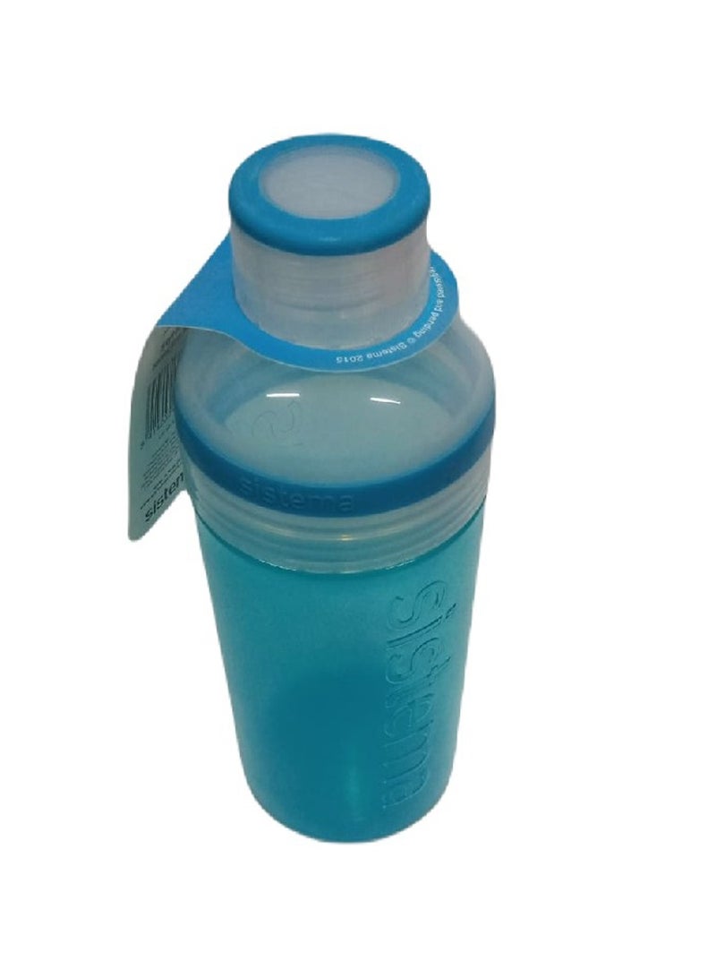 Sistema 700ML Trio Bottle, Portable with screw top Lid. Freezer, Dishwasher & Microwave safe without Lid and BPA Free. Sky Blue