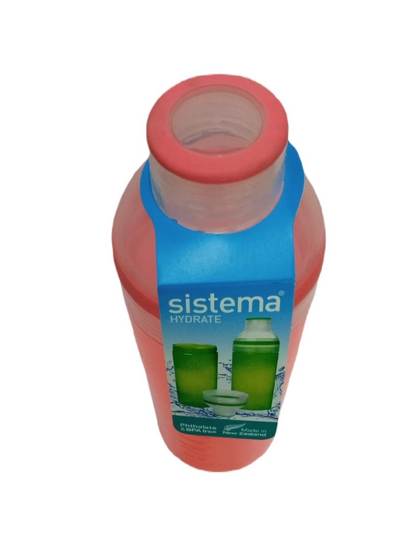 Sistema 700ML Trio Bottle, Portable with screw top Lid. Freezer, Dishwasher & Microwave safe without Lid and BPA Free. Orange