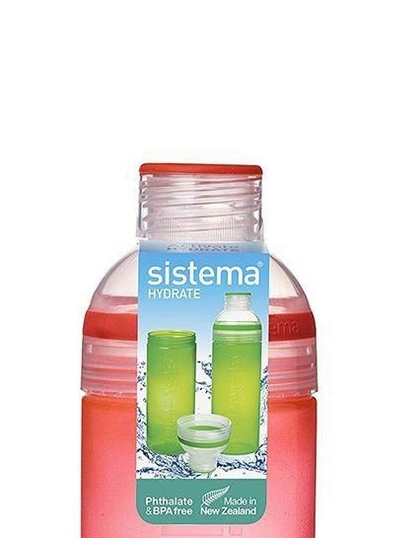 Sistema 700ML Trio Bottle, Portable with screw top Lid. Freezer, Dishwasher & Microwave safe without Lid and BPA Free. Orange