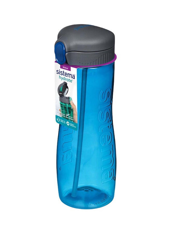 Sistema 800ml Tritan Quick Flip Bottle Blue : Hydration - Leak-proof - Portable - Sports Bottle - BPA-free Blue