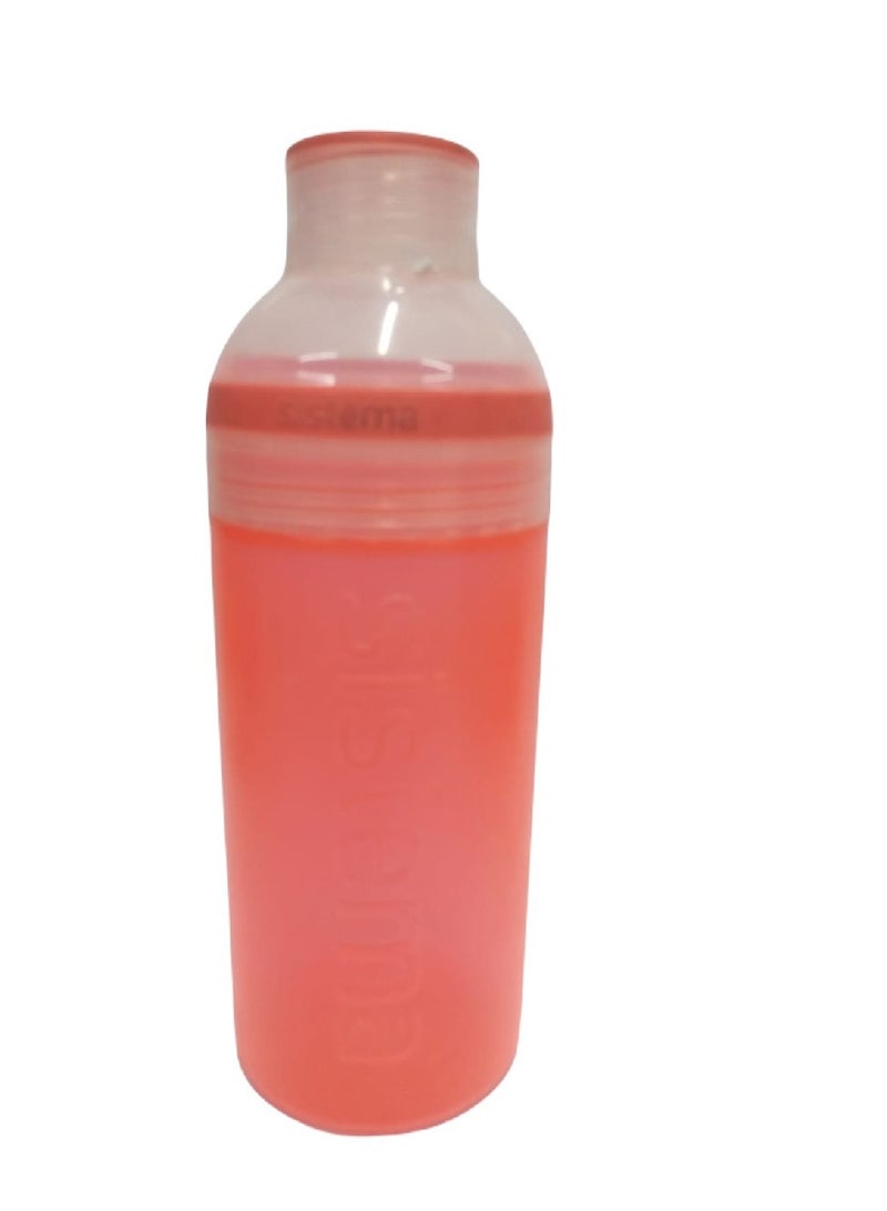 Sistema 580ML Trio Bottle, Portable with screw top Lid. Freezer, Dishwasher & Microwave safe without Lid and BPA Free. Orange