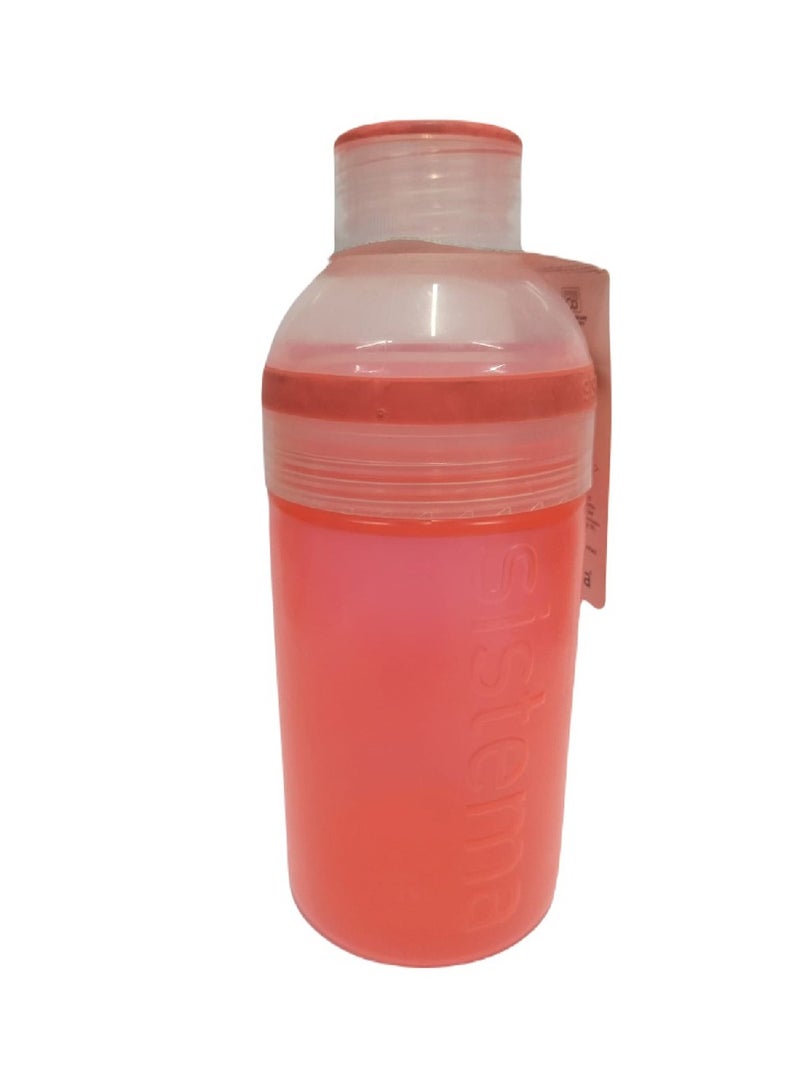 Sistema 580ML Trio Bottle, Portable with screw top Lid. Freezer, Dishwasher & Microwave safe without Lid and BPA Free. Orange