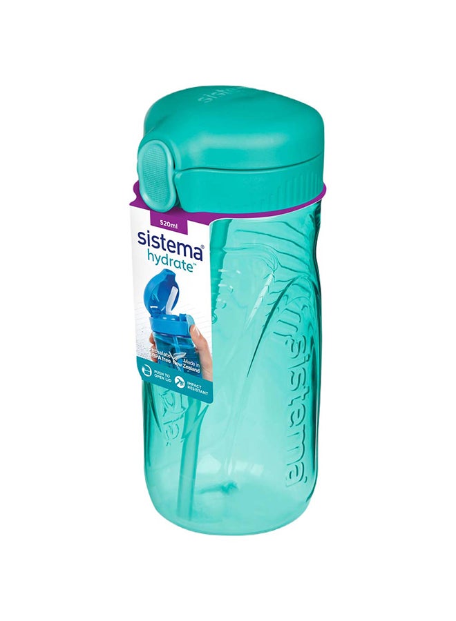 Sistema 520ml Tritan Quick Flip Water Bottle Green : Hydration - Leak-proof - Portable - Sports Bottle - BPA-free Green