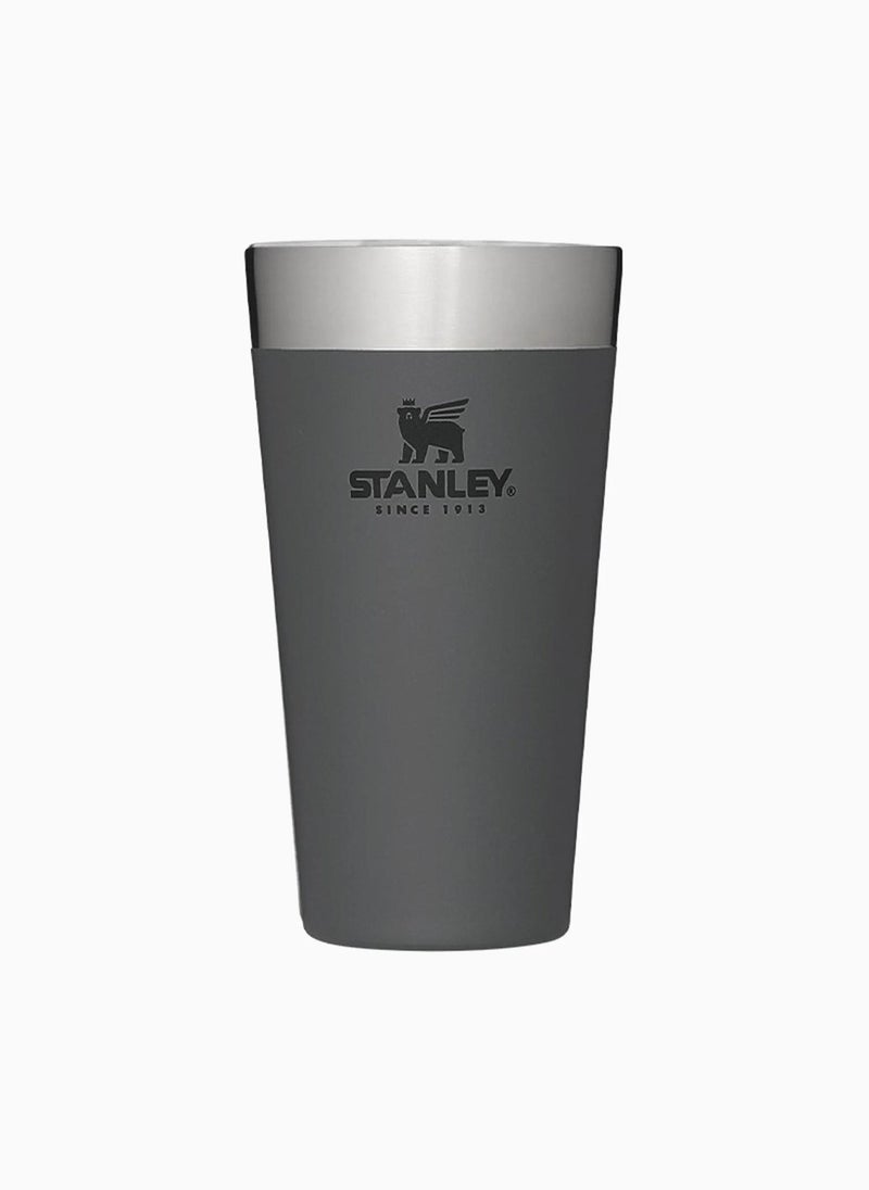 Stanley Adventure Stacking Beer Pint 0.47L / 16OZ Charcoal â€“ Keeps Beer Cold for 4 Hours | Stainless Steel Beer Pint | Stacks Infinitely | Double Wall Vacuum Insulation | Dishwasher Safe