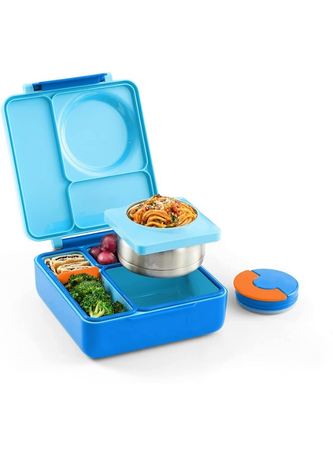 OmieBox Kids Bento Box with Insulated Thermos-Blue Sky