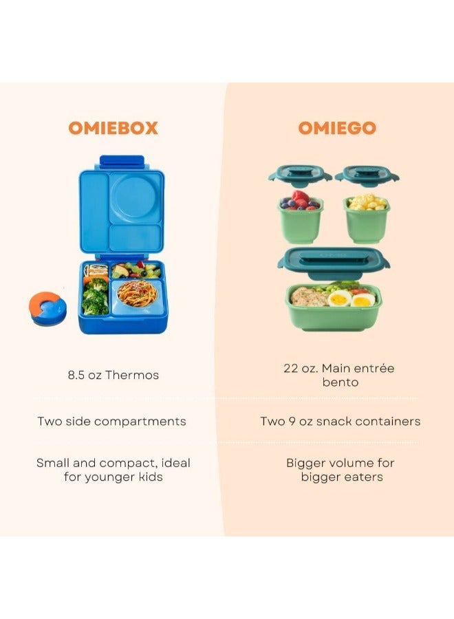 Omie Box Kids Bento Box with Insulated Thermos-Pink Berry