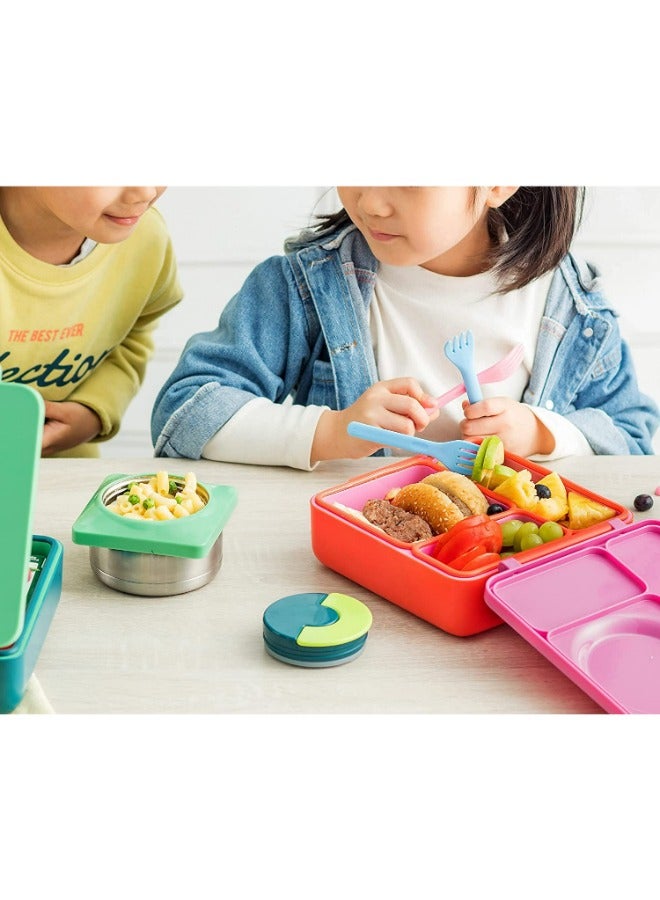 Omie Box Kids Bento Box with Insulated Thermos-Pink Berry