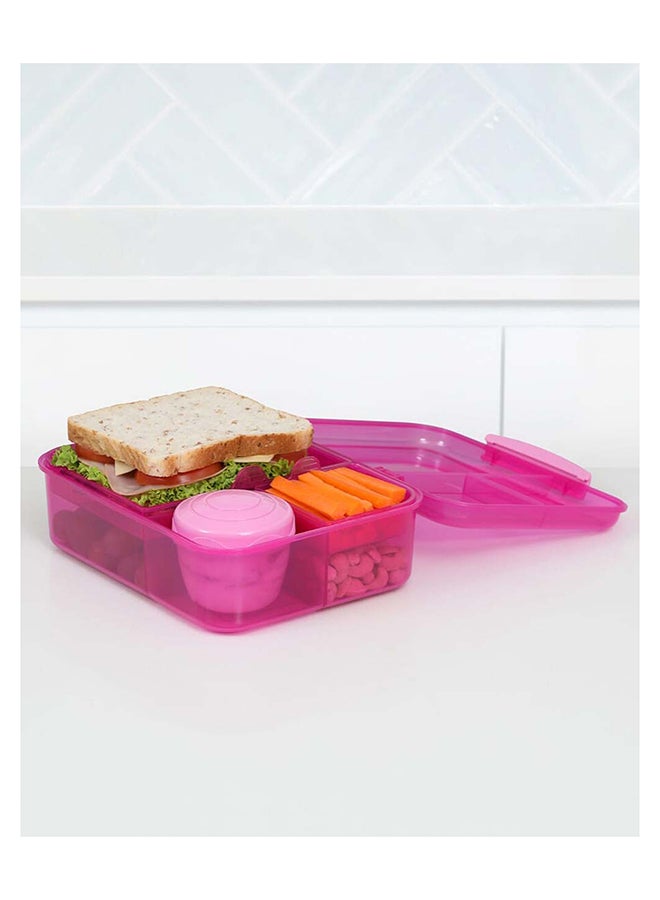 Sistema Bento Lunch Box 1.65L, Meal Container - Leak-proof - Portable - BPA-free Pink