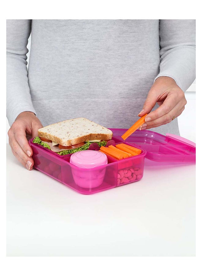 Sistema Bento Lunch Box 1.65L, Meal Container - Leak-proof - Portable - BPA-free Pink