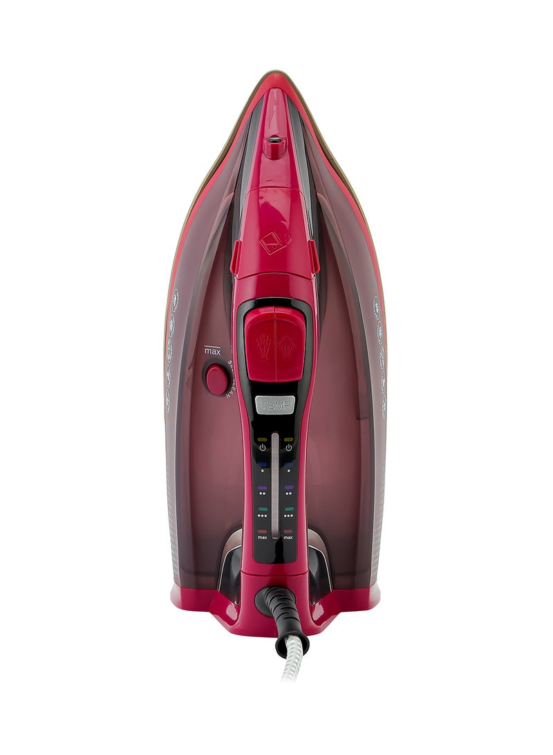 Digital Steam Iron| Dry and Steam Iron Box with Digital Temperature Control and Auto Shut Off Function| Compact and Handy Design| Suitable for All Kinds of Fabric| Anti-Drip and Anti-Calc System| 2 Years Warranty 350 ml GSI7813 Red/Black