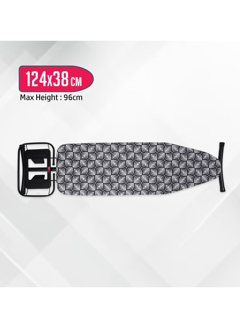 Delcasa Ironing Board Ironing table with Cotton Cover, 8mm Pad, DC1979 Steel Frame Iron Board with Cover Pad Home Laundry Room Or Dorm Use Adjustable Height