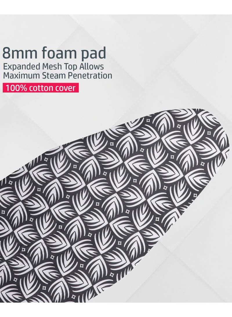 Delcasa Ironing Board Ironing table with Cotton Cover, 8mm Pad, DC1979 Steel Frame Iron Board with Cover Pad Home Laundry Room Or Dorm Use Adjustable Height