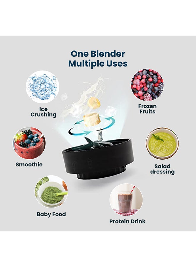 Portable Sports Blender – One-Touch Button Smoothie Maker with 570ML BPA-Free Sports Bottle with Travel Lid | Stainless Steel Housing with LED Power Light 570 ml 500 W SB-184 Black/Silver/Clear 570 ml 500 W SB-184 Black/Silver/Clear