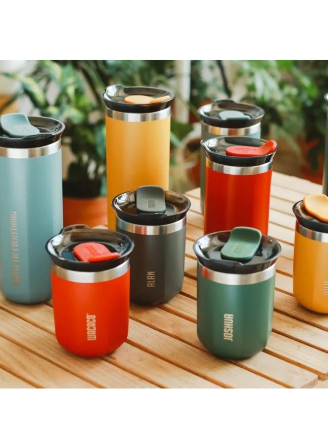 Octaroma CLASSICO Vacuum Insulated Mug (180ml) - Double Wall Stainless Steel Coffee Travel Tumbler w/ Leakproof Drinking Lid, Reusable, Washable, BPA-Free, Hot & Cold - Red