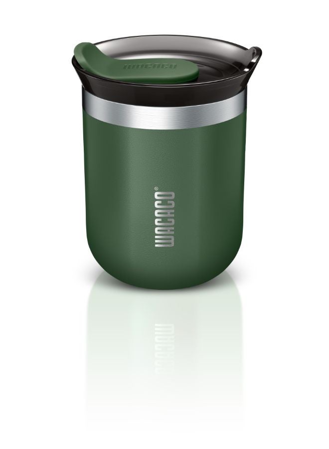 Octaroma CLASSICO Vacuum Insulated Mug (180ml) - Double Wall Stainless Steel Coffee Travel Tumbler w/ Leakproof Drinking Lid, Reusable, Washable, BPA-Free, Hot & Cold - Green