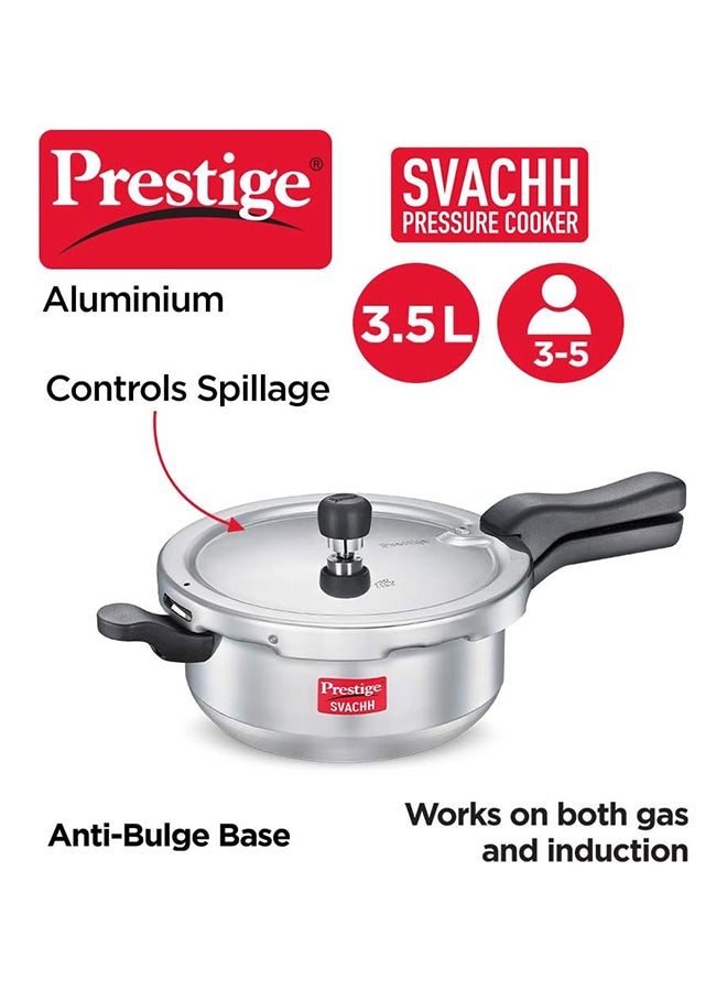 Svachh Pressure Cooker Junior Deep Pan with Lid Silver 3.5Liters