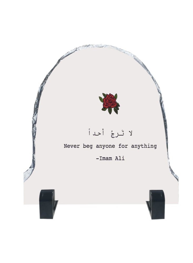 Printed Marble Photo Frame For Table Top Imam Ali Quote