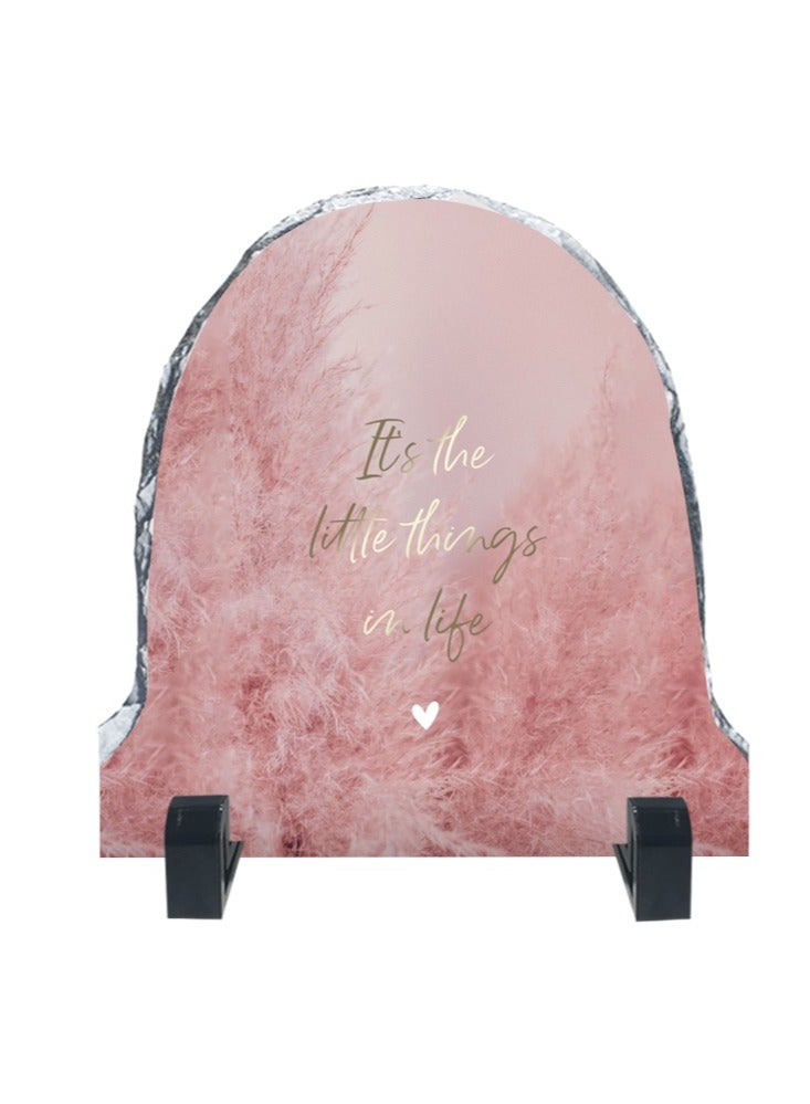 Protective Printed White Rock Shape Marble Photo Frame for Table Top it’s the Little Things In Life