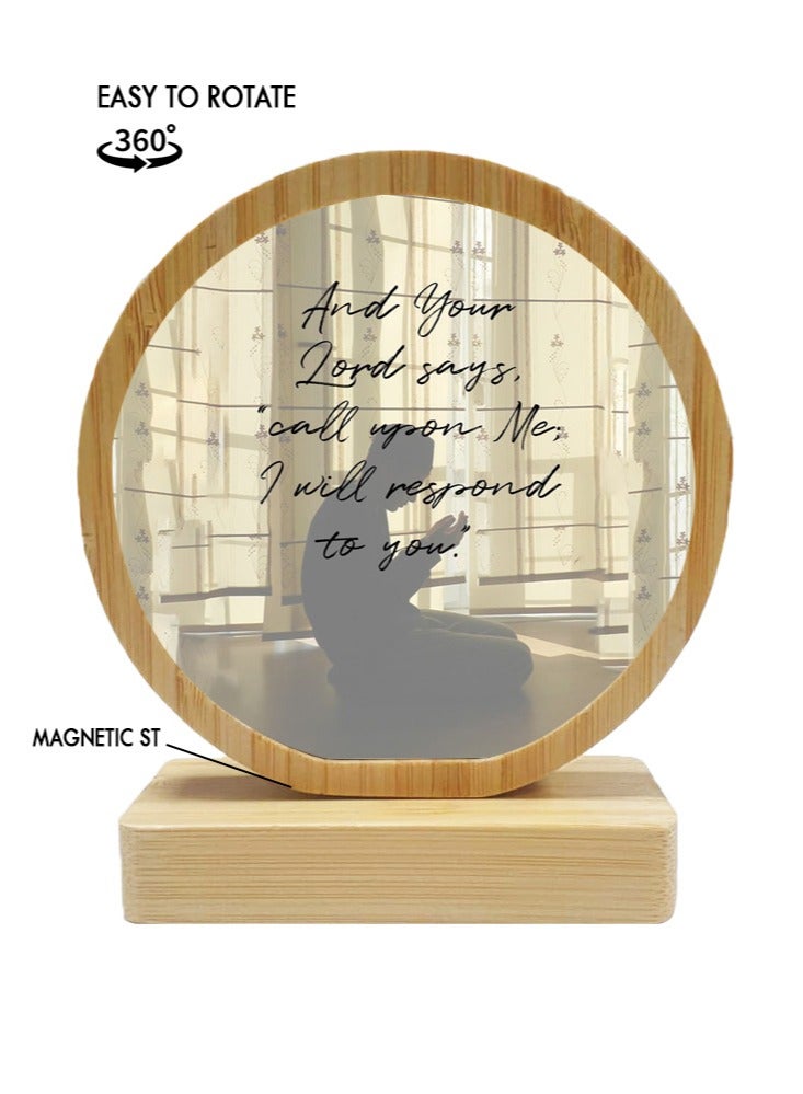 Protective Printed Round Shape Wooden Photo Frame for Table Top