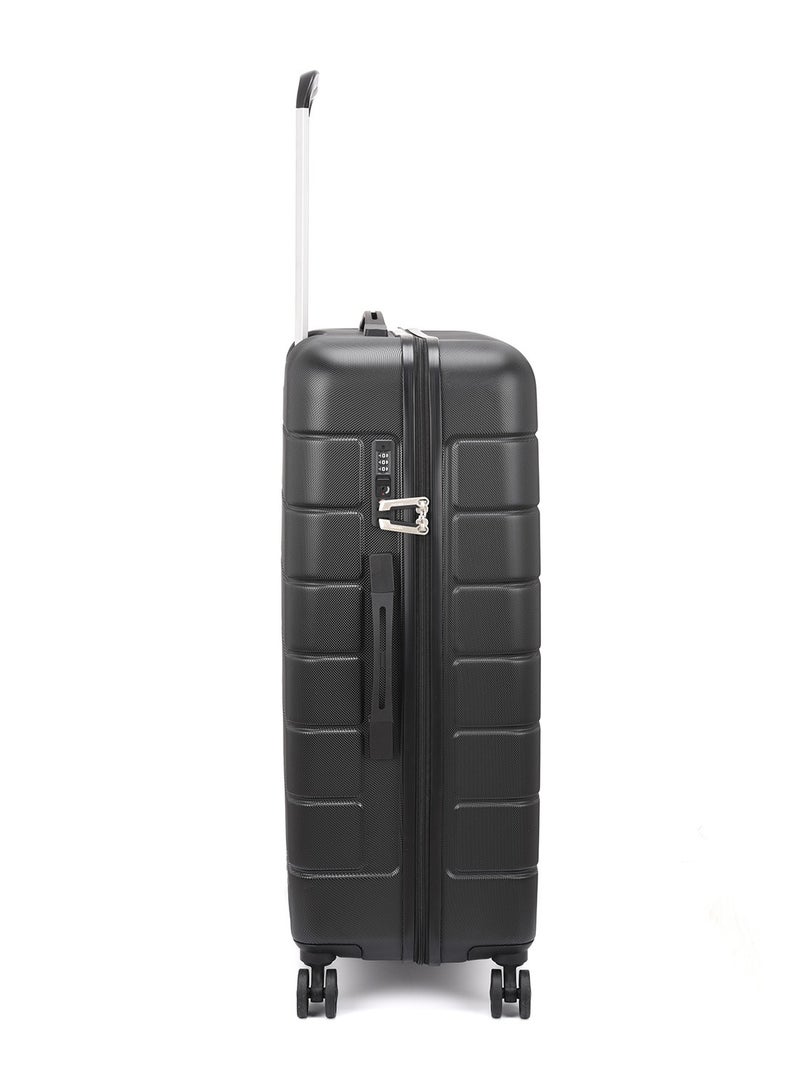 Delsey Lagos 3Piece SET 55+66+76cm Hardcase 4 Double Wheel Cabin & Check-In Luggage Trolley Black