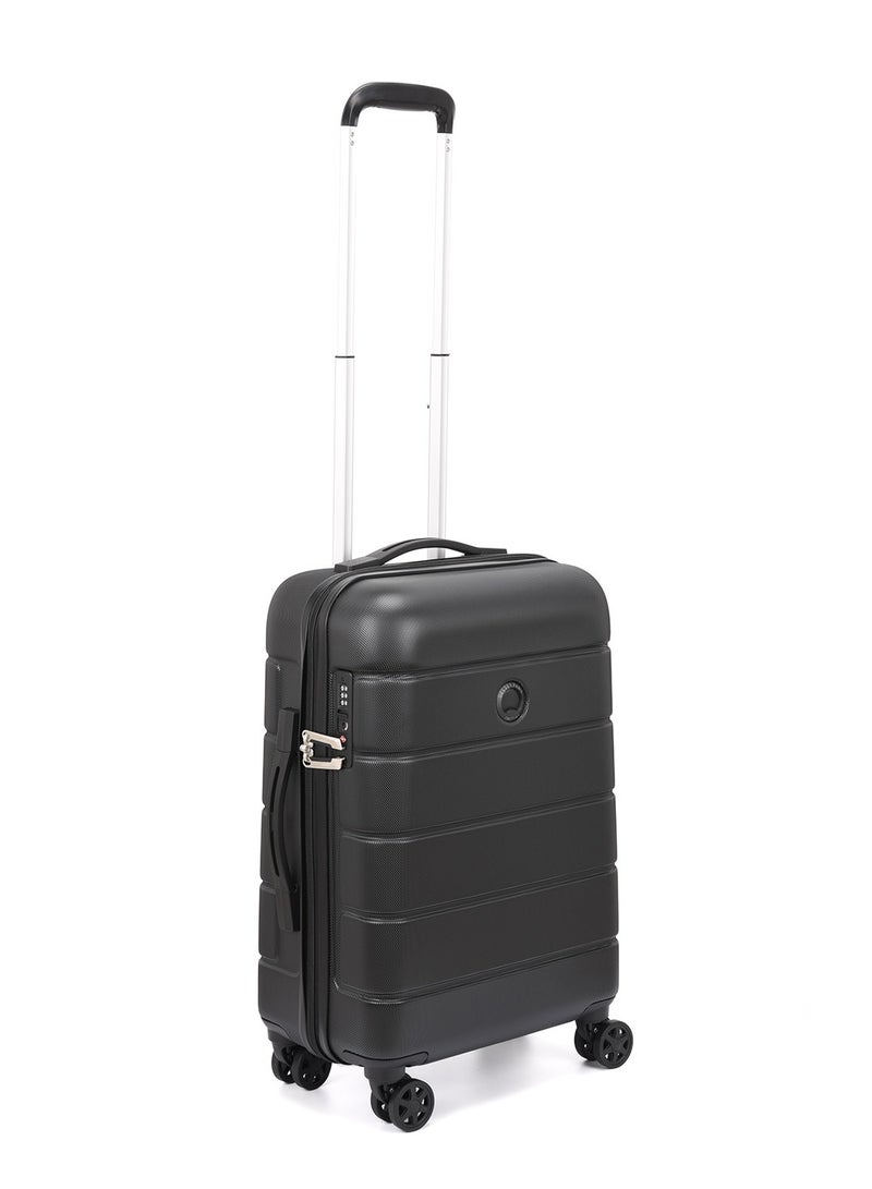 Delsey Lagos 3Piece SET 55+66+76cm Hardcase 4 Double Wheel Cabin & Check-In Luggage Trolley Black