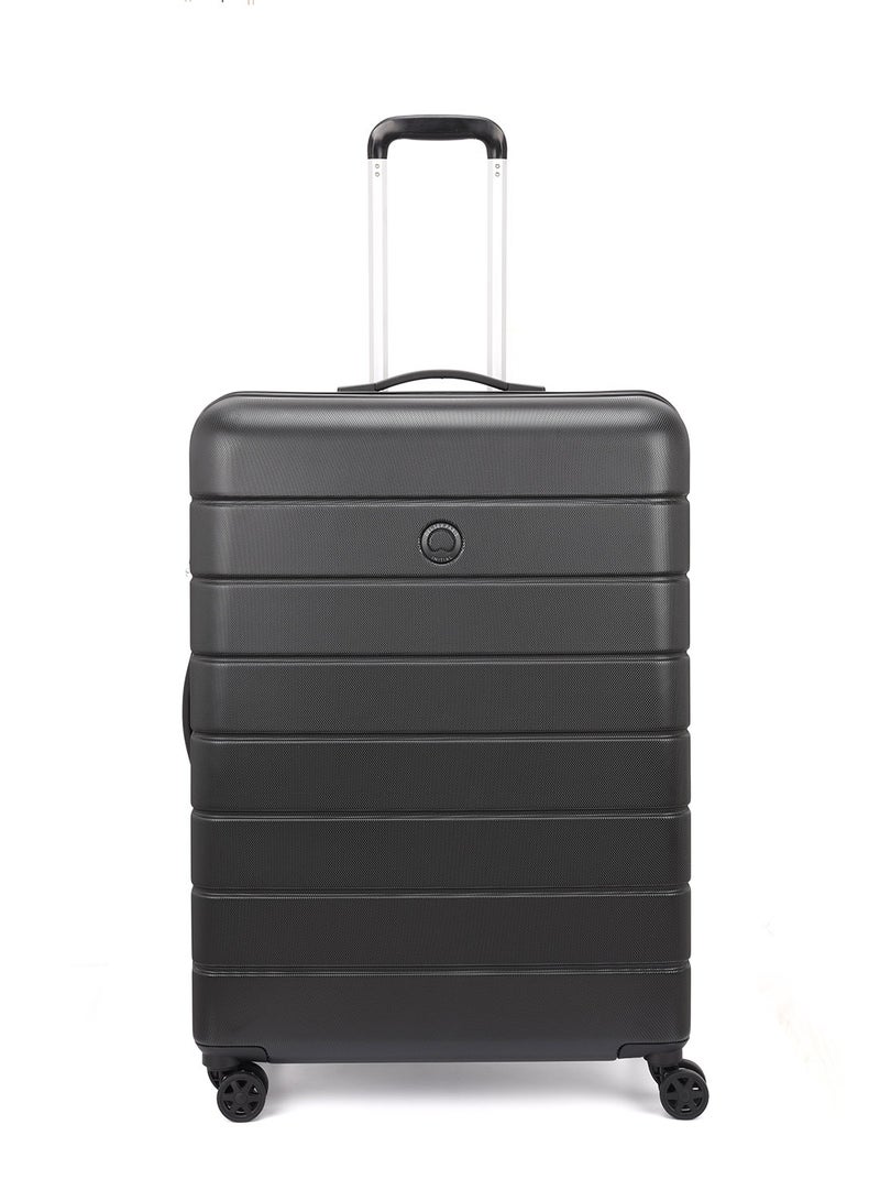 Delsey Lagos 3Piece SET 55+66+76cm Hardcase 4 Double Wheel Cabin & Check-In Luggage Trolley Black