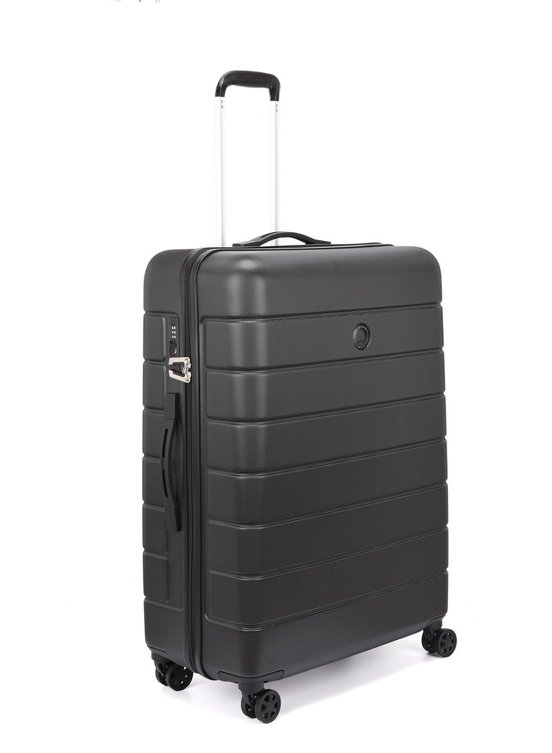 Delsey Lagos 3Piece SET 55+66+76cm Hardcase 4 Double Wheel Cabin & Check-In Luggage Trolley Black