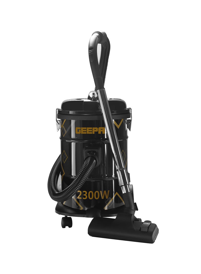 Drum Vacuum Cleaner With 25 L Dust Bag Capacity/Dry And Blow Function/Adjustable Suction Power And Multi-Filtration System/Dust Full Indicator & Perfect For Home, Apartments, Offices & Malls 2300 W GVC2598N Grey/Black