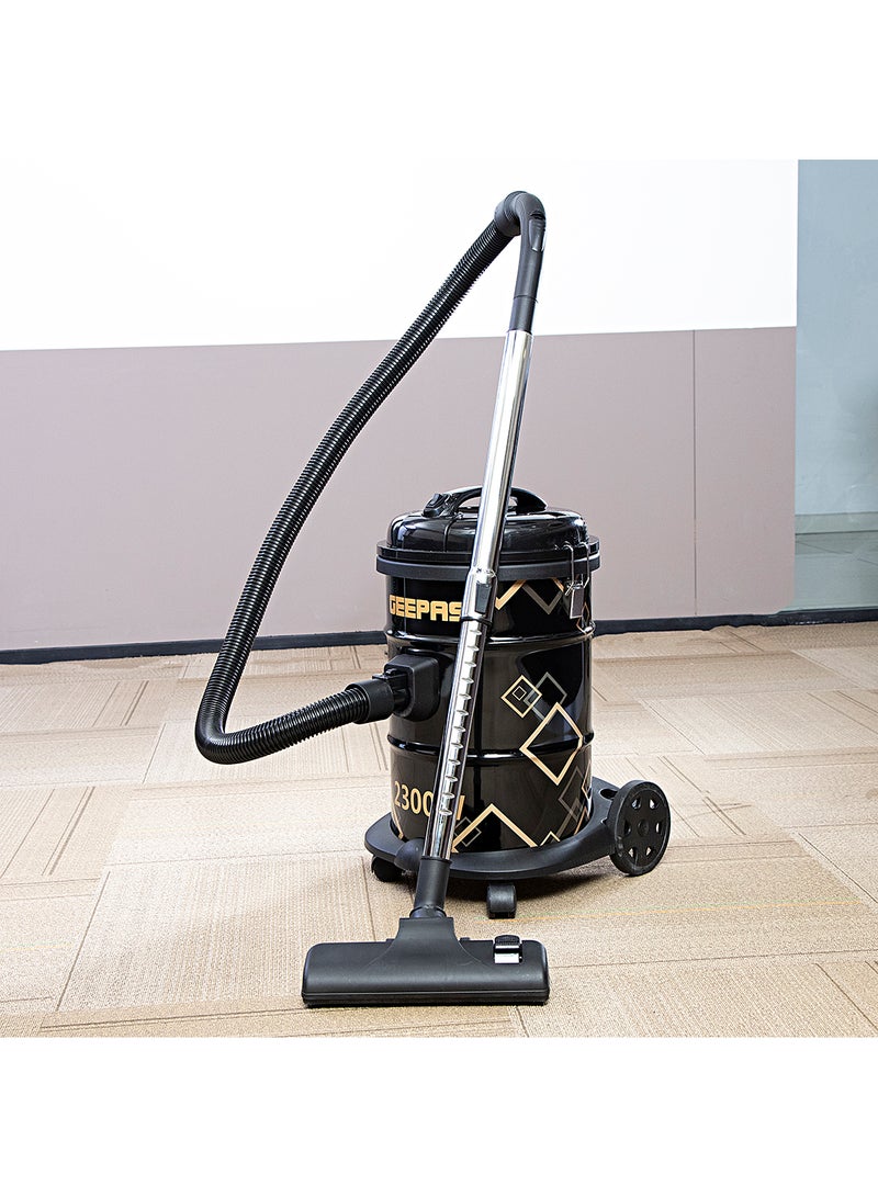 Drum Vacuum Cleaner With 25 L Dust Bag Capacity/Dry And Blow Function/Adjustable Suction Power And Multi-Filtration System/Dust Full Indicator & Perfect For Home, Apartments, Offices & Malls 2300 W GVC2598N Grey/Black