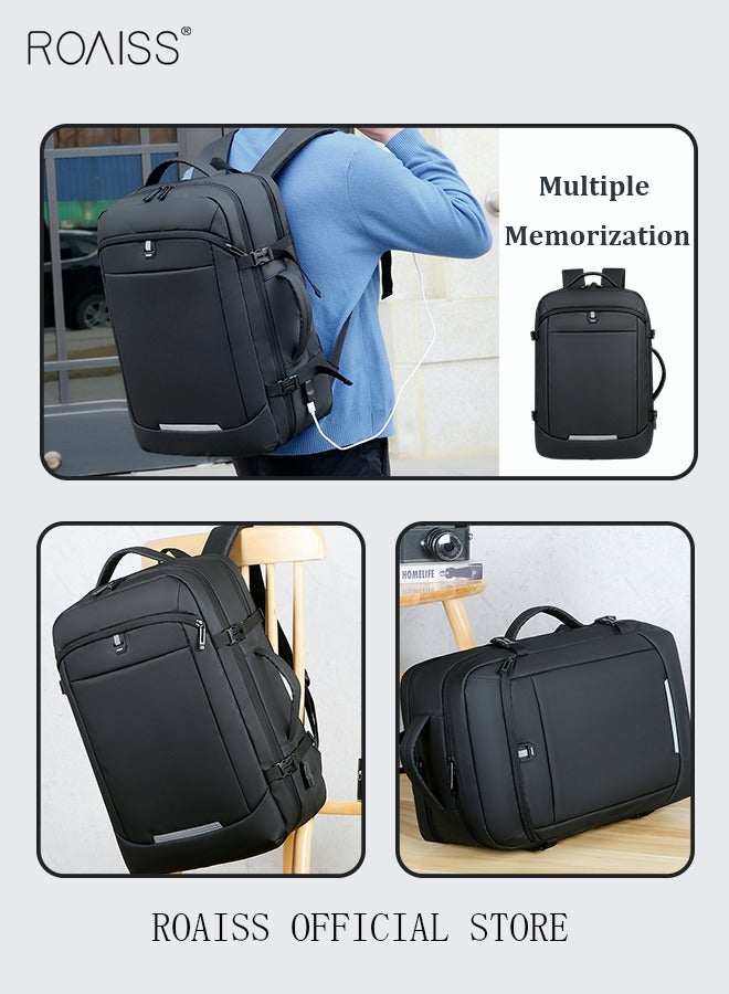 Multi Purpose Large Capacity Laptop Backpack with USB Charge Men 35L Extra Large Carry On Backpack Men Water Resistant Traveling Suitcase Weekender Bag Daypack for Business