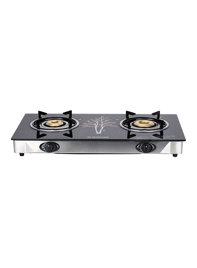 2 Burner Glass Top Gas Stove Cooktop OMK2225 Black