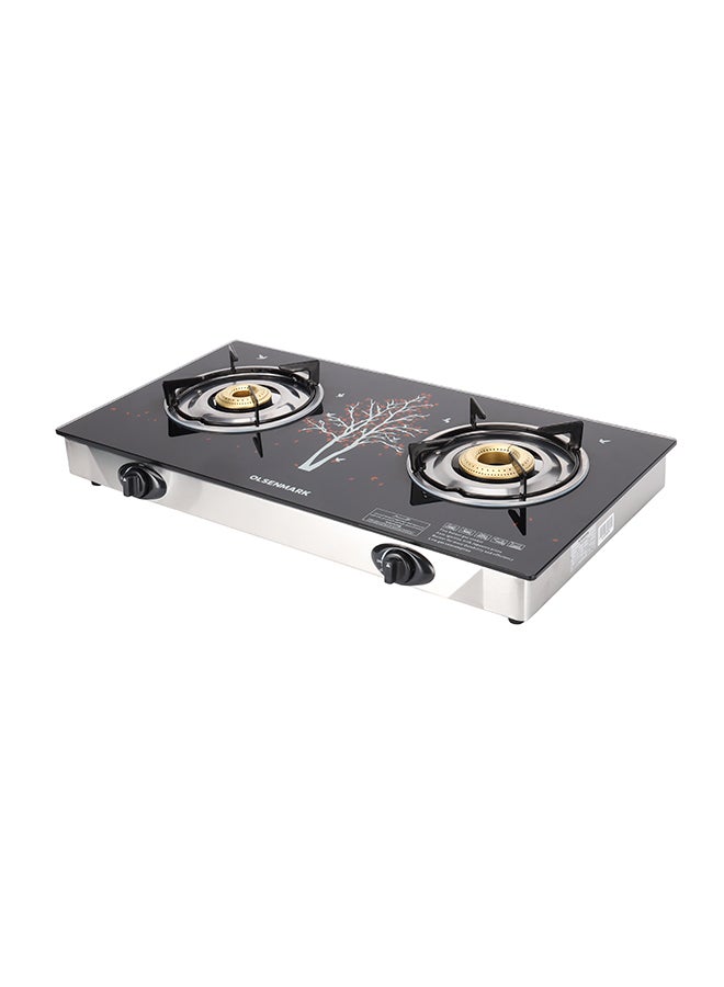 2 Burner Glass Top Gas Stove Cooktop OMK2225 Black