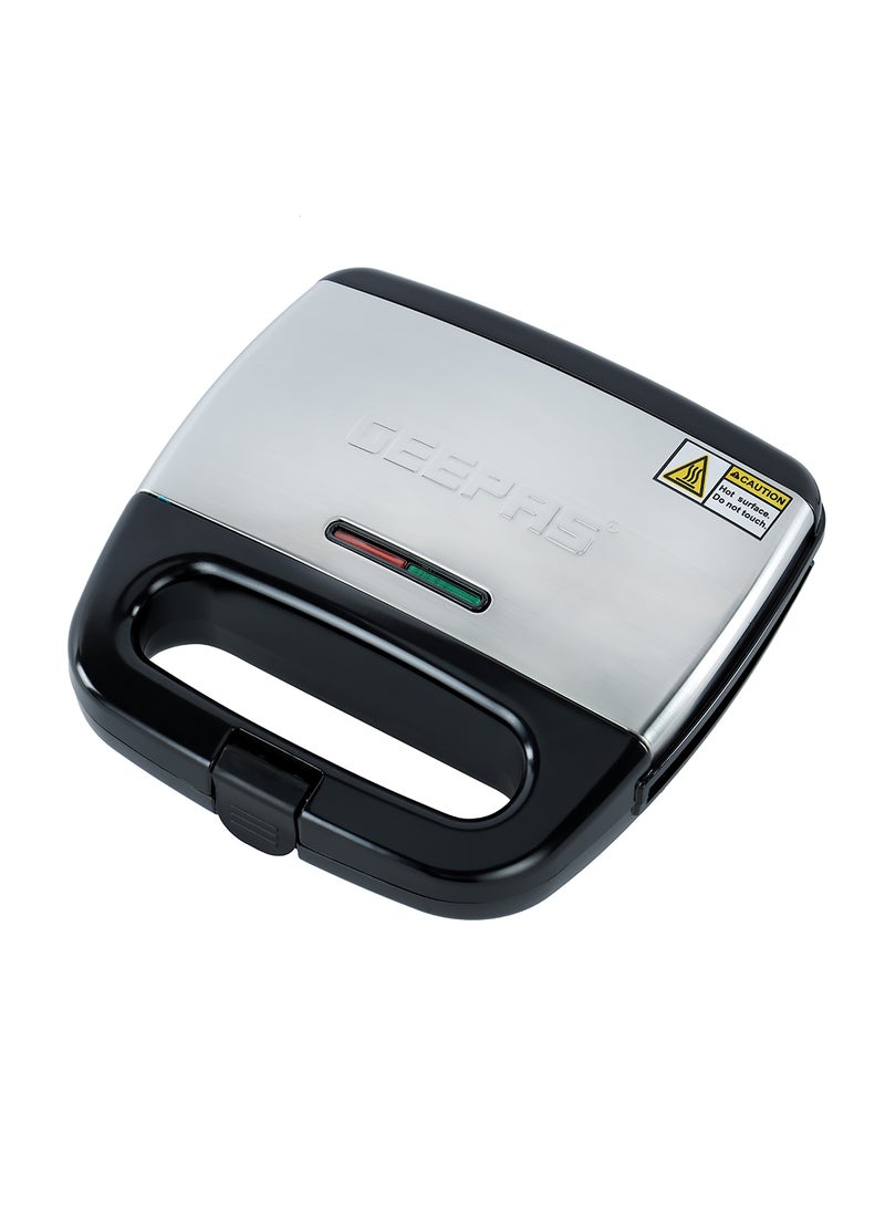 Portable Powerful 2 Slice sandwich Maker Grill maker with  Non-Stick Plates and Cool Touch Handle Indicator Light 750 W GSM6002 Black, Silver