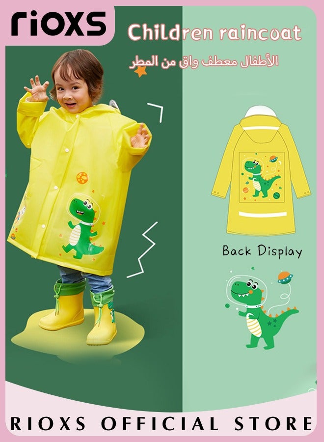 Kids Boys Girls Toddler Raincoat With School Bag Cover Long Cartoon Rainwear Rain Ponchos With Hoods Rain Jacket Cape Reusable For Outdoor Climbing Cycling Hiking Camping