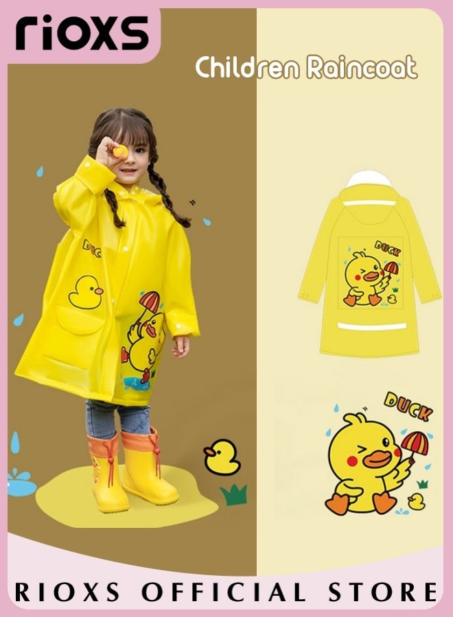 Kids Boys Girls Toddler Raincoat With School Bag Cover Long Cartoon Rainwear Rain Ponchos With Hoods Rain Jacket Cape Reusable For Outdoor Climbing Cycling Hiking Camping