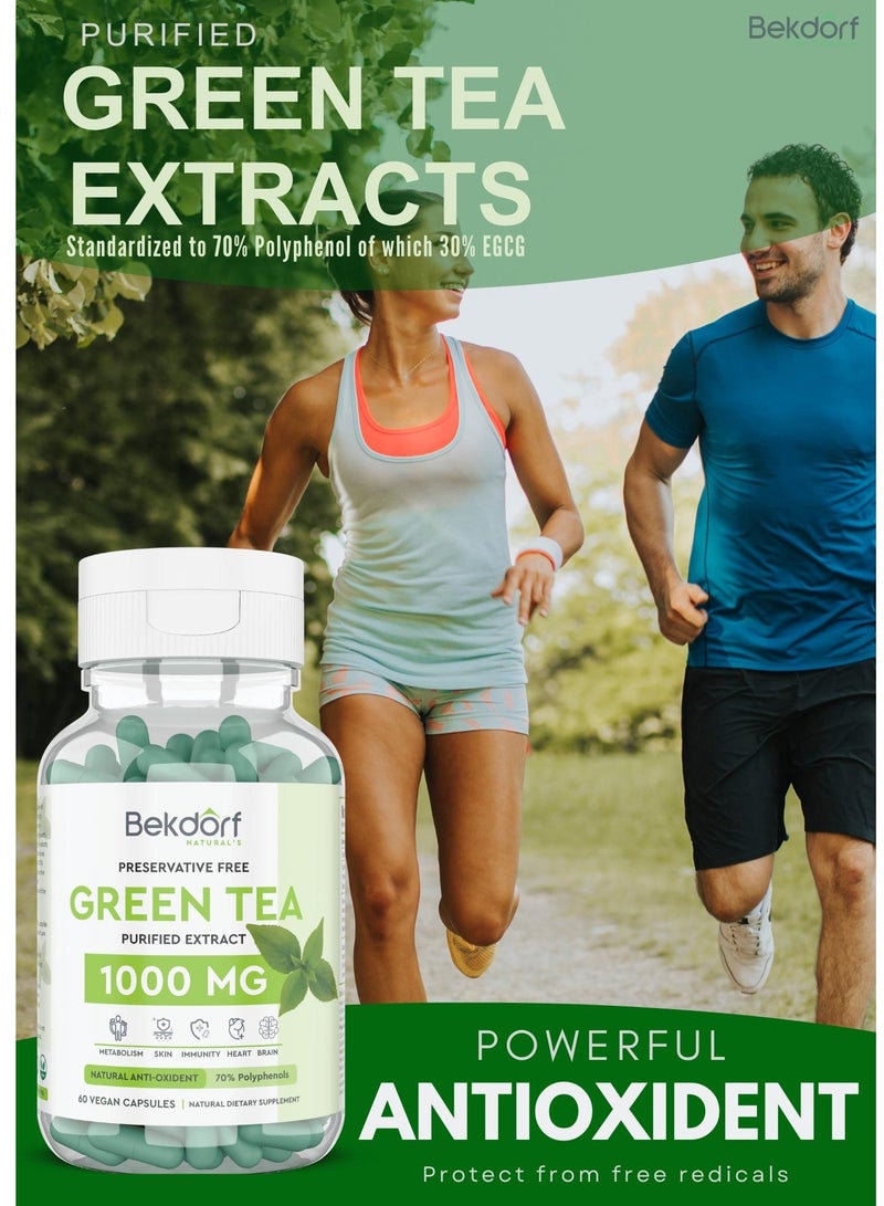 Green tea 1000 mg(Preservative Free)60 Capsules
