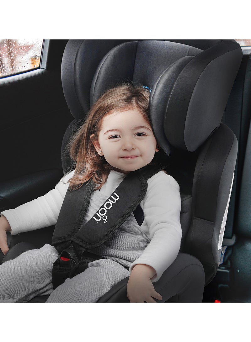 Moon Tolo Baby Car Seat Grey 9m-11y - 3 Recline Positions, Side Impact Protection, Adjustable Harness