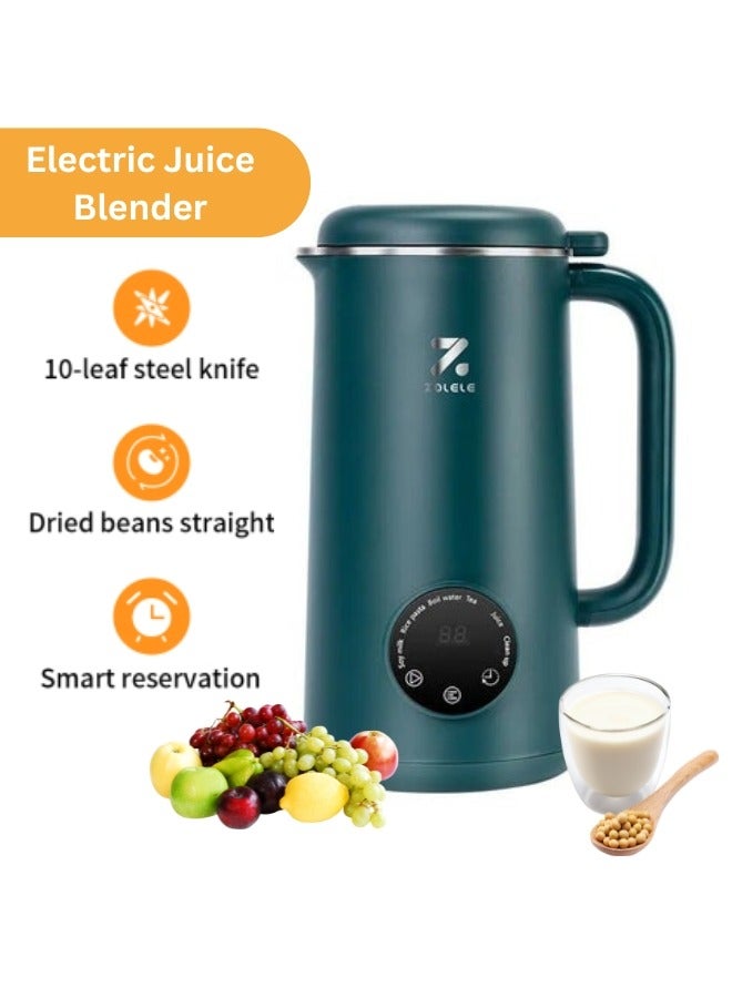 MB601 Multi-Funtional Juice Blender & Electric Kettle with 10 Stainless Steel Blades, 4 Blending Modes & 600ml and Capacity BPA-Free  - Green