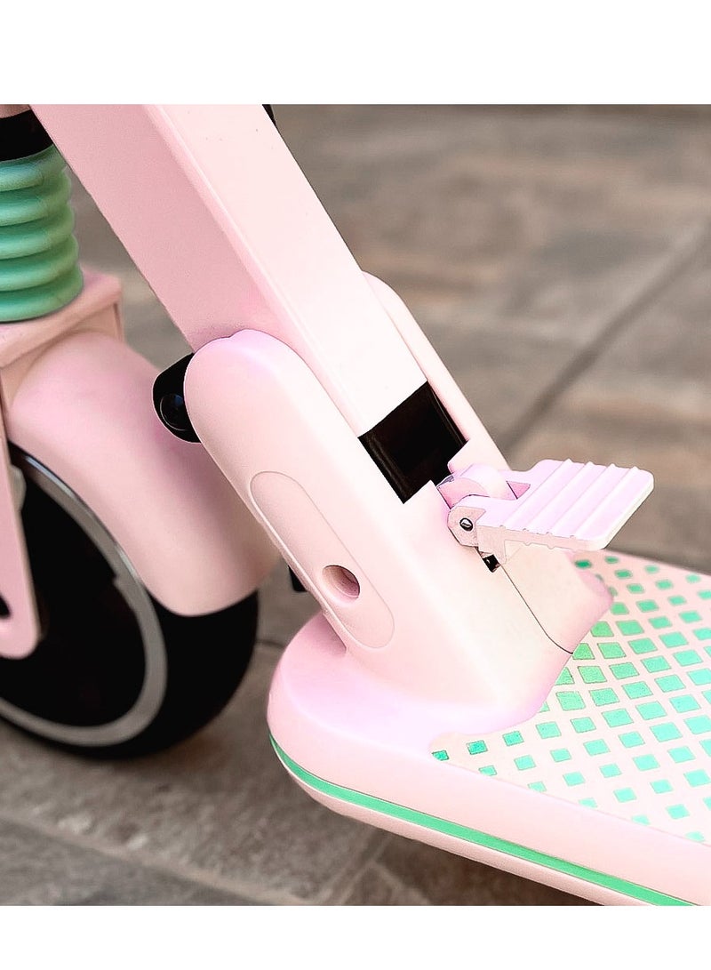 Kids Electric Scooter JL019 LED Display, 7 Inch Non-Flat Tires, Up to 60KG Capacity, Pink