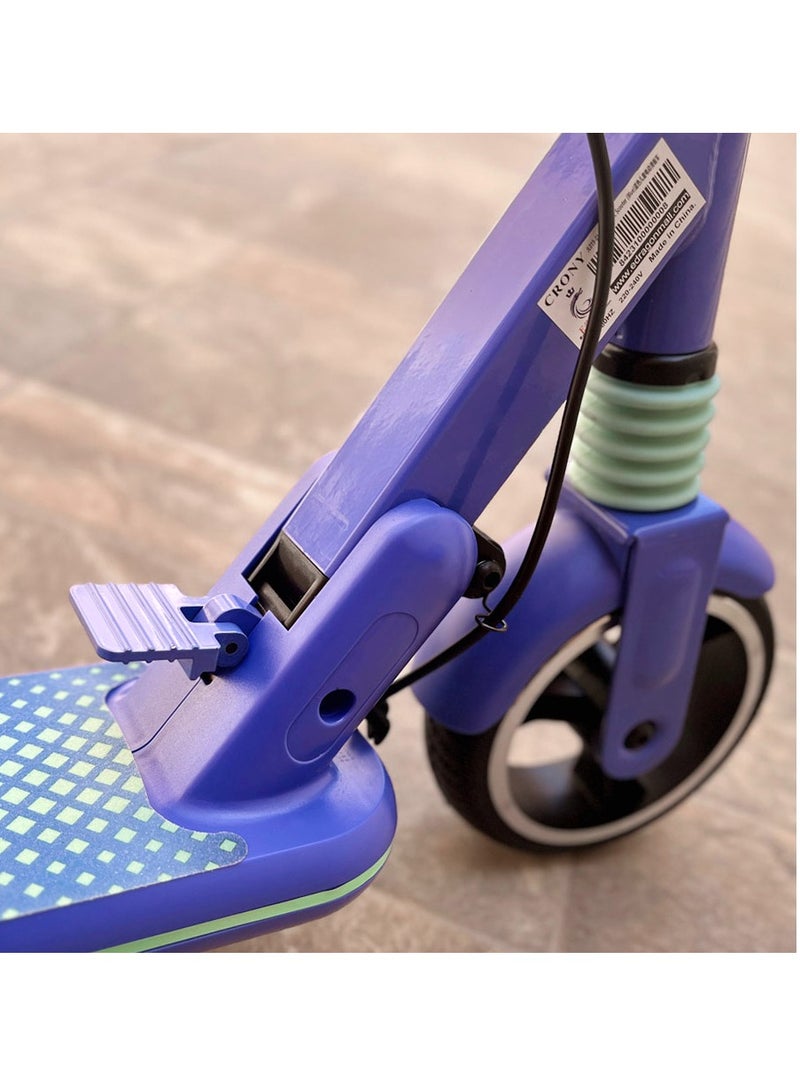 Kids Electric Scooter JL019 LED Display, 7 Inch Non-Flat Tires, Up to 60KG Capacity, Blue