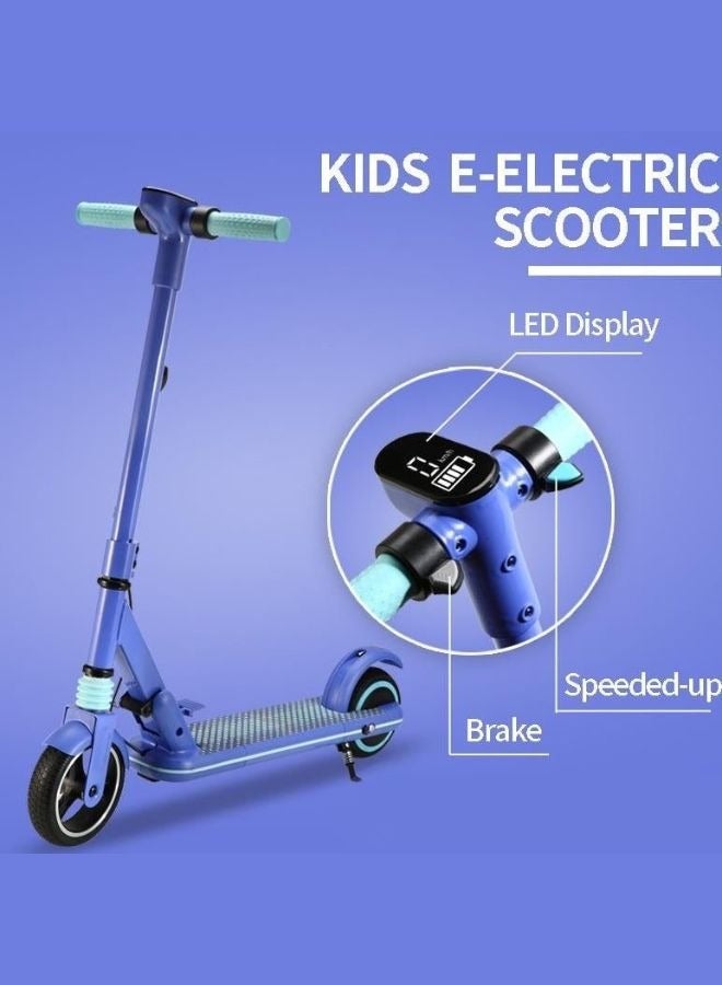 Kids Electric Scooter JL019 LED Display, 7 Inch Non-Flat Tires, Up to 60KG Capacity, Blue