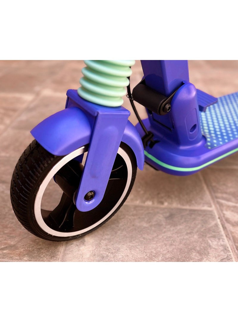 Kids Electric Scooter JL019 LED Display, 7 Inch Non-Flat Tires, Up to 60KG Capacity, Blue