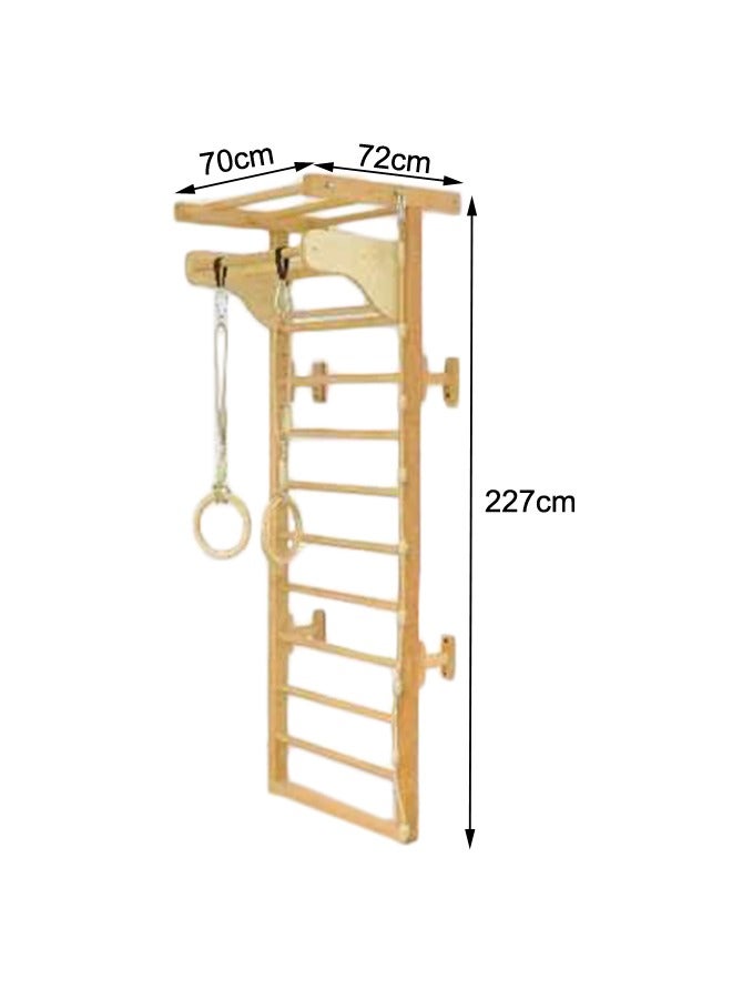 Kids Exercise Equipment Children Climbing Frame Wooden Swedish Wall Bars Ladder Home Gym