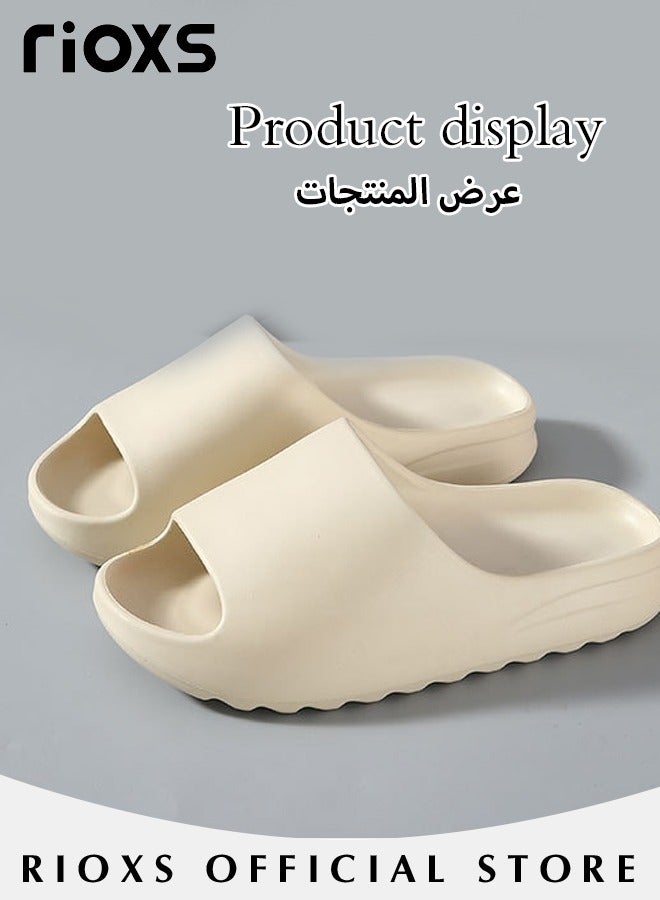 Unisex Slippers, Cloud Slides Slippers For Women And Men, Comfy Pillow Slippers, Anti-slip Bath Slippers, Mens Womens Open Toe Shoes, Soft EVA Slide Slippers, Drying Lightweight Shower Slippers, For Bathroom Pool Beach Indoor And Outdoor