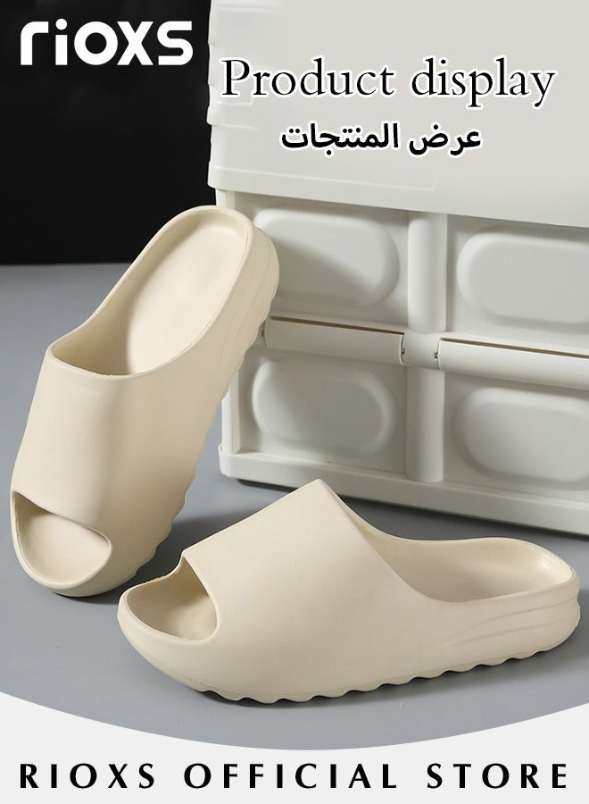 Unisex Slippers, Cloud Slides Slippers For Women And Men, Comfy Pillow Slippers, Anti-slip Bath Slippers, Mens Womens Open Toe Shoes, Soft EVA Slide Slippers, Drying Lightweight Shower Slippers, For Bathroom Pool Beach Indoor And Outdoor