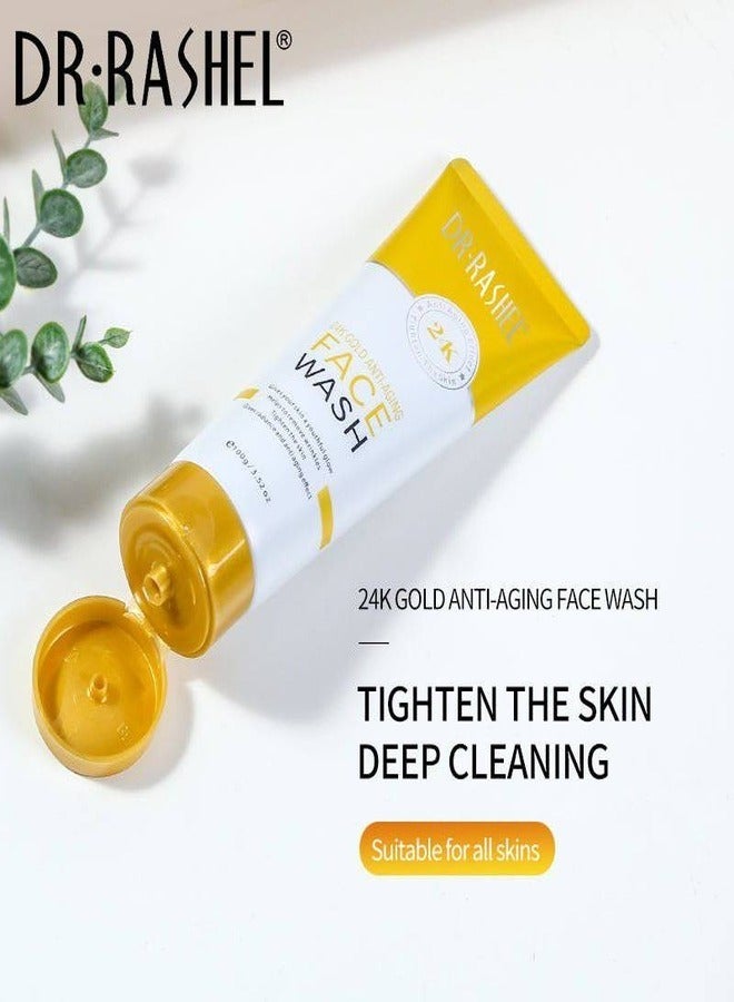 Combo - Dr. Rashel 24K Gold Face Wash, Gel Cream, Eye Serum & Essence Mask