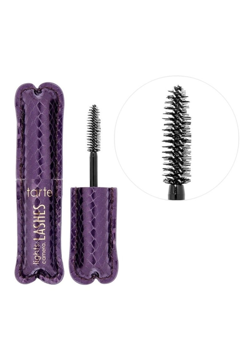 TARTE Lights, Camera, Lashes Waterproof Mascara - Travel size 4-in-1 Lengthening, Volumizing, and Curling Mascara - 0.07Fl.Oz. (2ml)