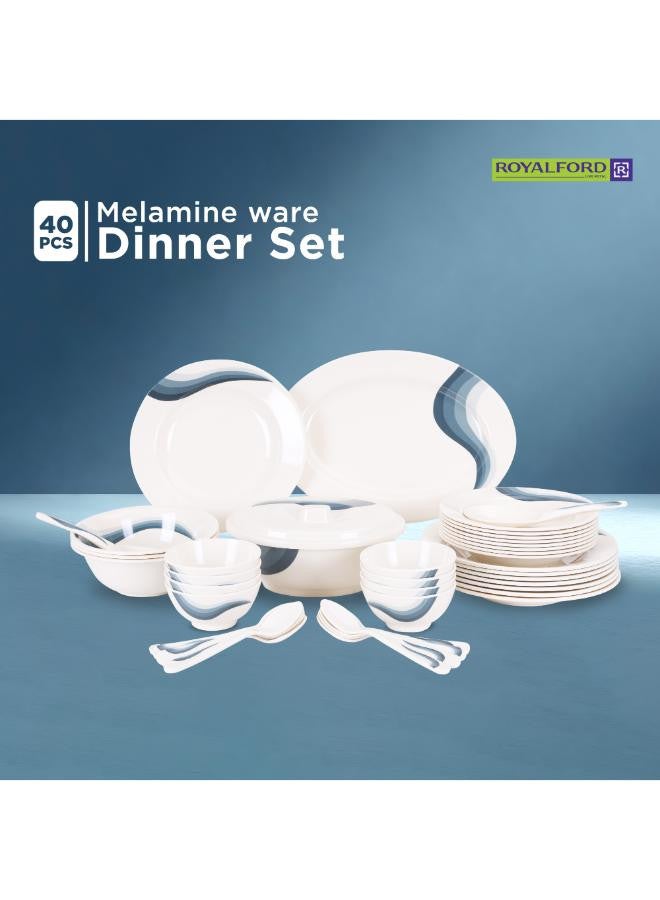 40-Piece Melamine Dinnerware Set Beige/Green